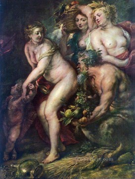 Sine cerere et baccho friget venus Peter Paul Rubens Pinturas al óleo